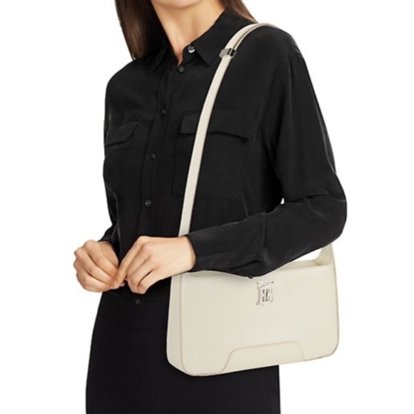 🔴SOLD🔴 BURBERRY Medium TB Monogram Leather Shoulder Bag- Warm Vanilla - Picture 4 of 15